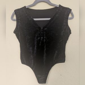 Cosabella Vintage 80s/90s Velvet Thong Bodysuit